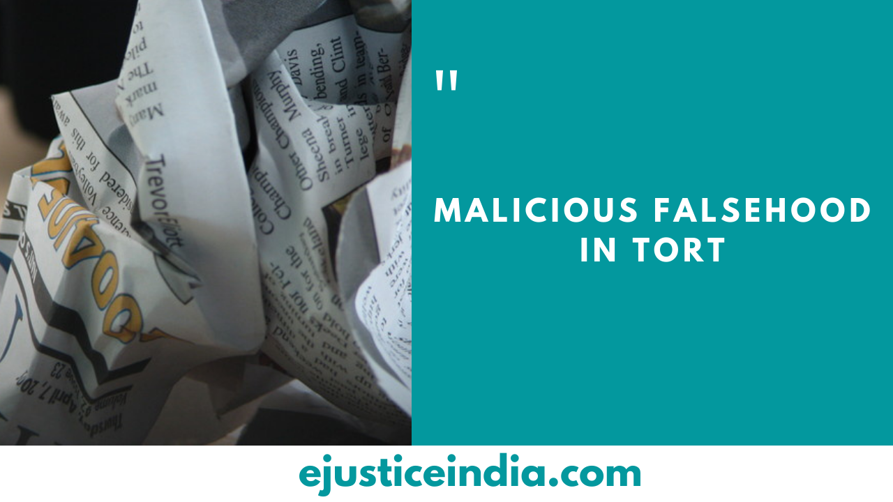 Malicious Falsehood in Tort