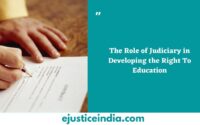 The Role of Judiciary in Developing the Right To Education